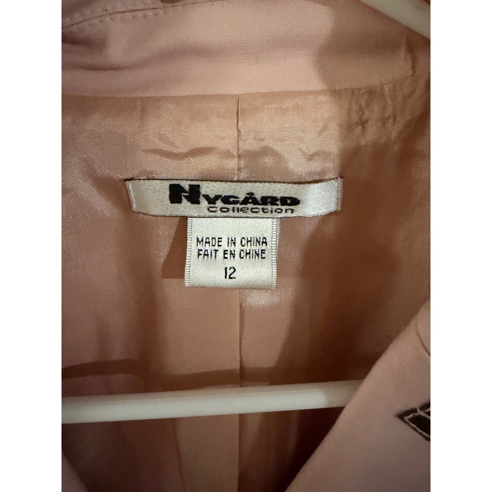NY GARD COLLECTION‎ Women's Pink Blazer Jacket with Contrast Trim Size 12 - Picture 5 of 6